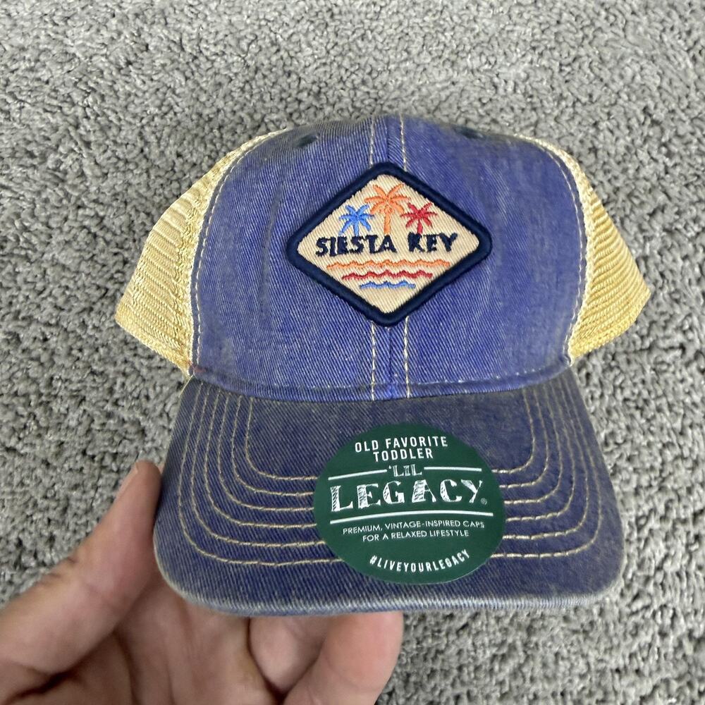 Legacy Siesta Key Hat Cap Snap Back Toddler Adjustable Blue Mesh Trucker Beach